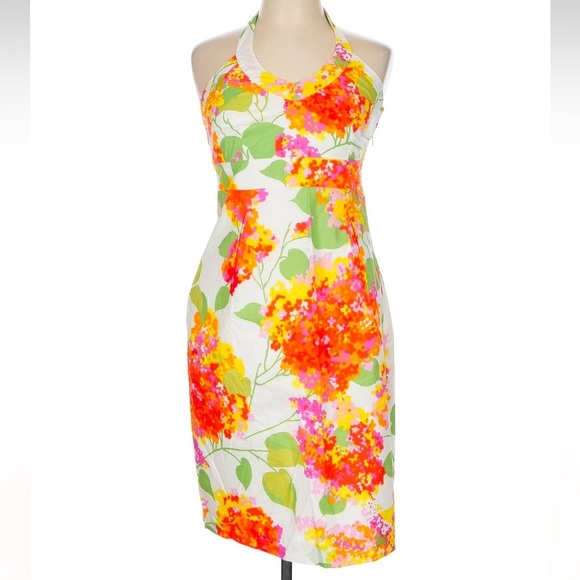 Boden St. Lucia Tropical Floral Halter Midi Dress Women’s Size US 8R Medium M - Picture 1 of 6